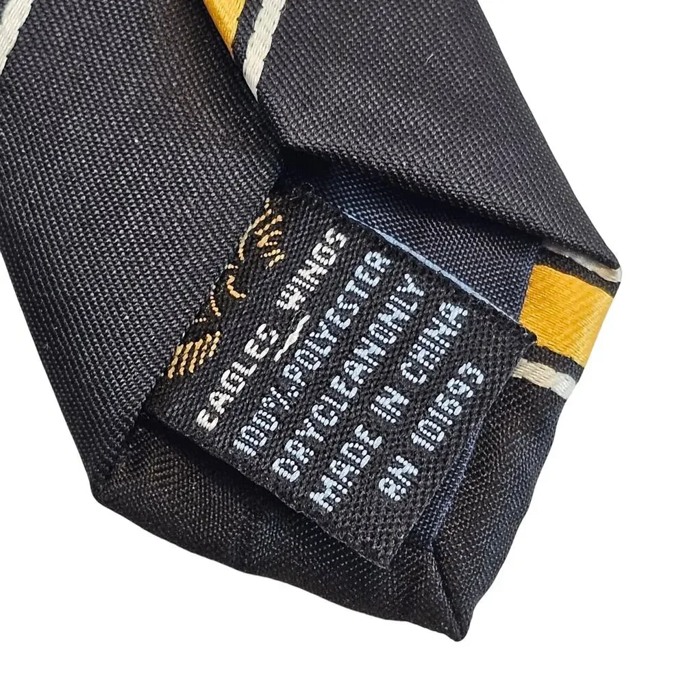 Eagles Wings Missouri Tigers Neck Tie Black Gold Striped 4x60 Polyester NCAA